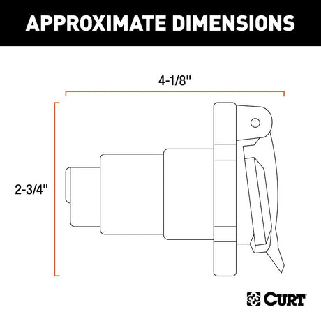 Curt 58151 Vehicle End Connector Socket, 12 V, Black
