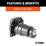 Curt 58151 Vehicle End Connector Socket, 12 V, Black