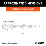 Curt 80031 Safety Chain, 48 in L, 30 Grade, 5000 lb Working Load, Steel, Zinc