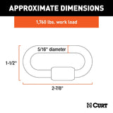 Curt 82903 Quick Link, 5/16 in Trade, 1760 lb Working Load, Steel, Clear Zinc