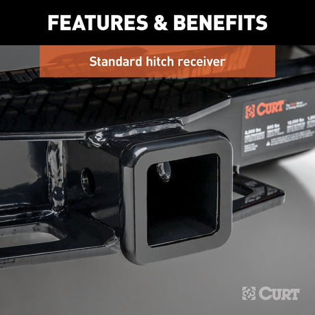 Curt 19030 Bumper Hitch, Steel, Gloss Black
