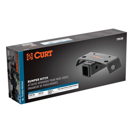 Curt 19030 Bumper Hitch, Steel, Gloss Black