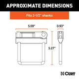 Curt 22320 Anti-Rattle Hitch Clamp, Aluminum/Stainless Steel, Zinc, Clear