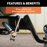 Curt 22325 Hitch Clamp, Anti-Rattle, Aluminum/Stainless Steel, Zinc-Plated, Clear