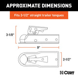 Curt 25105 Trailer Coupler, 2000 lb, 1-7/8 in Ball, Zinc