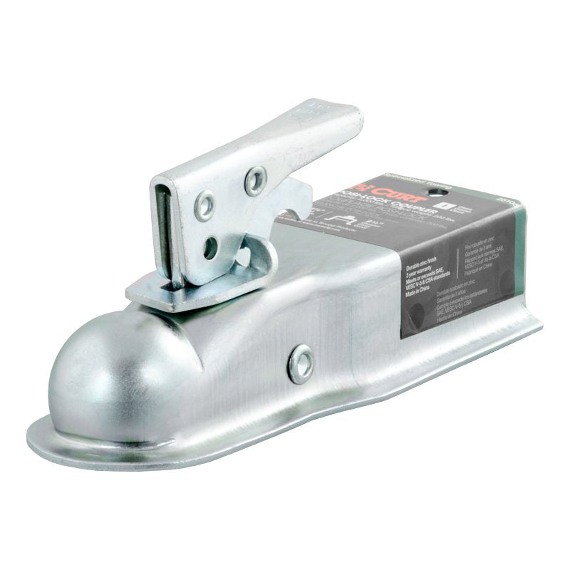 Curt 25105 Trailer Coupler, 2000 lb, 1-7/8 in Ball, Zinc