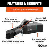 Curt 25227 Trailer Coupler, 12,500 lb, 2-5/16 in Ball, Powder-Coated