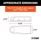 Curt QuickPin Series 25471 No-Latch Trailer Coupler, 3500 lb, 2 in Ball, Powder-Coated