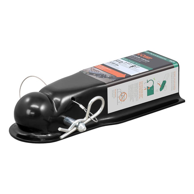 Curt QuickPin Series 25471 No-Latch Trailer Coupler, 3500 lb, 2 in Ball, Powder-Coated