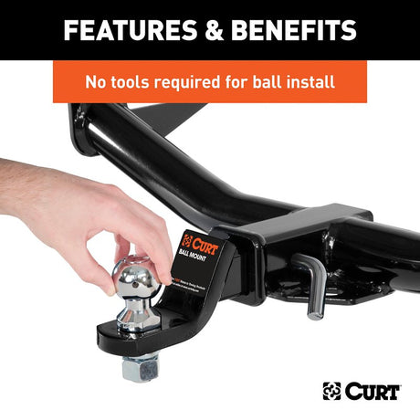 Curt 42225 Switch Ball Trailer Ball Set, 1-7/8, 2, 2-5/16 in Dia Ball, 1 in Dia Shank, Steel