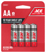 Ace AA Alkaline Batteries 8 pk Carded, Pack of 12