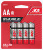 Ace AA Alkaline Batteries 8 pk Carded, Pack of 12