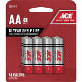 Ace AA Alkaline Batteries 8 pk Carded, Pack of 12