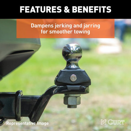 Curt RockerBall Series 45144 Cushion Hitch Kit, 5 in Drop, Class 3, 4, 5 Hitch, 2 in Dia Hitch Ball, Steel, 1/PK