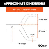 Curt 45459 Commercial-Duty Forged Ball Mount, Cat Class 5, 1-Hole, 2-1/2 in, Carbon Steel, Powder-Coated