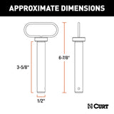 Curt 45805 Clevis Pin, 3-5/8 in OAL, Carbide/Steel, Powder-Coated