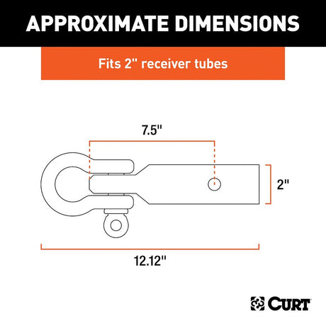 Curt 45832 D-Ring Shackle-Mount, 4, 5 Hitch, Steel, Carbide Powder-Coated