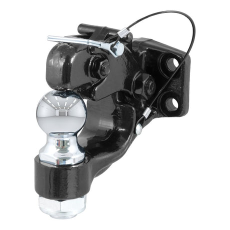 Curt 48190 Ball and Pintle Combination, 10,000 lb, 16,000 lb Working Load, Powder-Coated, 2 in Dia Eye, Steel