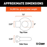 Curt 48660 Lunette Ring, Channel Style, Steel, Raw, For: CURT #48610 or #48650 Pintle Hitch