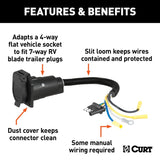 Curt 57184 Electrical Adapter, 7-Way, Includes: 4-Way Flat, 4-Way Round, 5-Way Flat, 6-Way Round