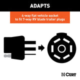 Curt 57184 Electrical Adapter, 7-Way, Includes: 4-Way Flat, 4-Way Round, 5-Way Flat, 6-Way Round