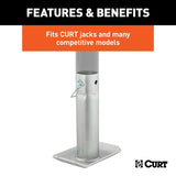Curt 28275 Jack Foot, For: 2 in Dia Tube, 2000 lb, Pin-On Locking, Steel, Clear Zinc, 1/PK