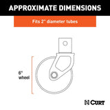 Curt 28277 Jack Caster, 1200 lb, Pin-On Locking, Poly, Clear Zinc