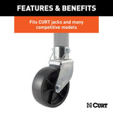 Curt 28277 Jack Caster, 1200 lb, Pin-On Locking, Poly, Clear Zinc