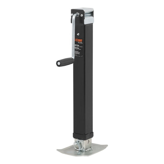 Curt 28575 Square Jack, 7000 lb Lifting, 15 in Max Lift H, Black