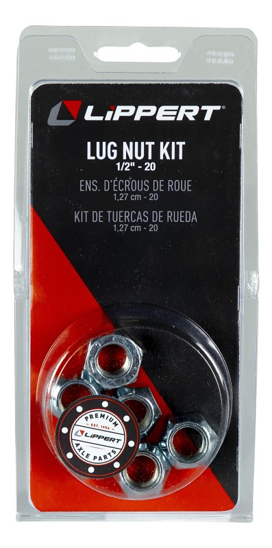 Lippert 2024039632 Lug Nut Kit, Steel, Zinc-Plated, For: 2200 lb Trailer Wheel Hubs