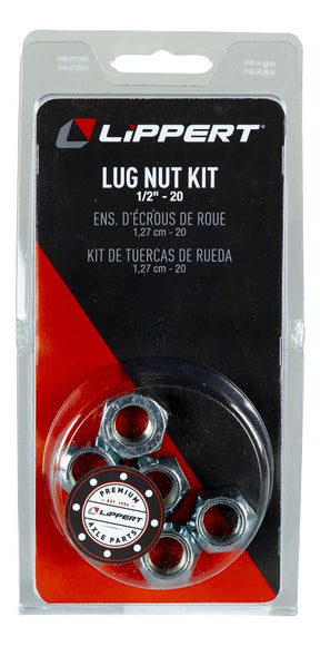 Lippert 2024039632 Lug Nut Kit, Steel, Zinc-Plated, For: 2200 lb Trailer Wheel Hubs