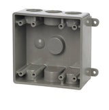 TayMac 26-1/2 cu in Square Plastic 2 gang Outlet Box Gray