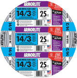 Southwire Armorlite 25 ft. 14/3 Solid Aluminum Armored MC Cable