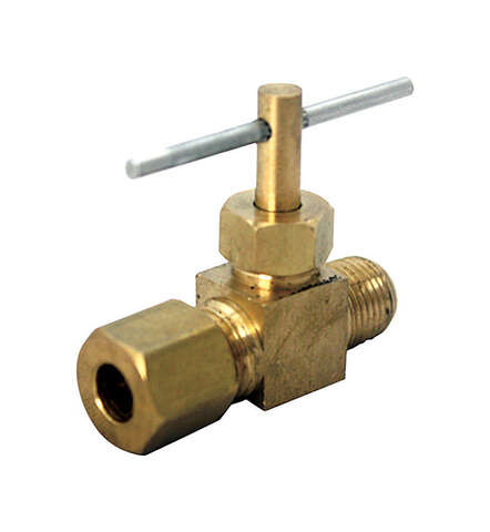 JMF Company 3/8 in. 1/4 in. Brass Needle Valve, Pack of 5