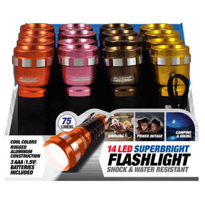 Blazing LEDz 14 LED 85 lm Assorted LED Flashlight AAA Battery, Pack of 16