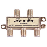 Monster Just Hook It Up 4 Way Coax Splitter 75 ohm 900 MHz 4 pk, Pack of 4
