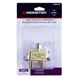 Monster Just Hook It Up 2 Way Coax Splitter 75 ohm 900 MHz 1 pk, Pack of 4