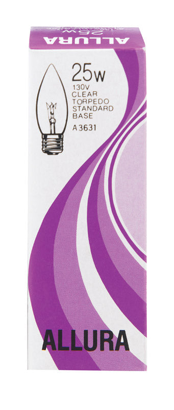 Satco ALLURA 25 W B11 Chandelier Incandescent Bulb E26 (Medium) Soft White 1 pk, Pack of 25