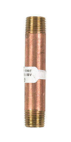 JMF Company 3/8 in. MPT Red Brass Nipple 3-1/2 in. L, Pack of 10