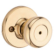 Kwikset 300T 3CP Privacy Lockset, Polished Brass, 1-7/8 in Dia Knob