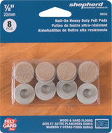 Shepherd Hardware 9933 Furniture Pad, Round, 7/8 in Dimensions, Felt Cloth, Almond, 8/PK
