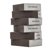 Norton MultiSand 02081 Sanding Sponge, 4 in L, 2-3/4 in W, 75 Grit, Fine, Medium, Silicone Carbide Abrasive