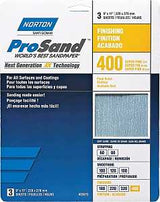 Norton ProSand 07660768156 Sanding Sheet, Tan, 11 in L, 9 in W, Super Fine, 400 Grit