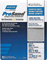 Norton ProSand 07660705386 Sanding Sheet, 11 in L, 9 in W, Aluminum Oxide Abrasive, Fiber Backing