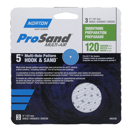 Norton 07660703230 Sanding Disc, 5 in Dia, 11/16 in Arbor, P120 Grit, Medium, Alumina Ceramic Abrasive, Spiral