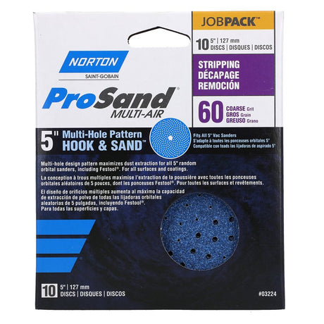 Norton 07660703224 Sanding Disc, 5 in Dia, 11/16 in Arbor, P60 Grit, Coarse, Zirconia Aluminum Abrasive, Spiral