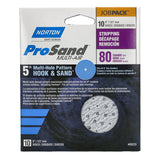 Norton 07660703223 Sanding Disc, 5 in Dia, 11/16 in Arbor, P80 Grit, Coarse, Alumina Ceramic Abrasive, Paper Backing