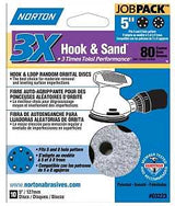 Norton 03223 Sanding Disc, 5 in Dia, 11/16 in Arbor, Coated, P80 Grit, Coarse, Alumina Ceramic Abrasive