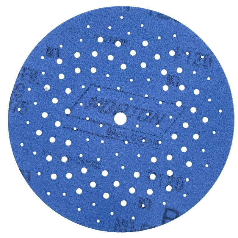 Norton 07660703221 Sanding Disc, 5 in Dia, 11/16 in Arbor, P120 Grit, Medium, Alumina Ceramic Abrasive, Spiral