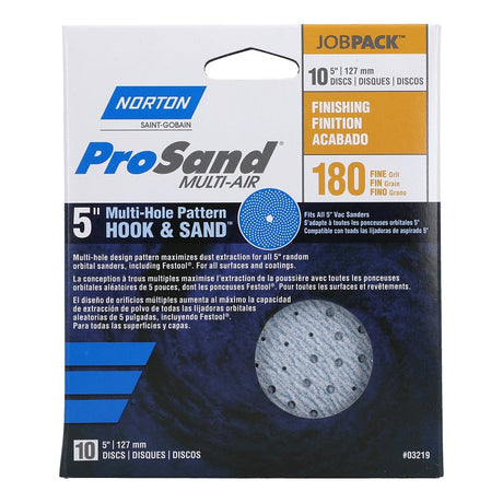 Norton 07660703219 Sanding Disc, 5 in Dia, 11/16 in Arbor, P180 Grit, Fine, Alumina Ceramic Abrasive, Paper Backing